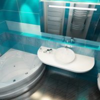 Vasca ad angolo all'interno del bagno combinato