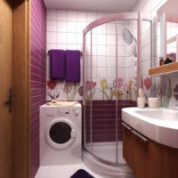 Design accogliente del bagno combinato