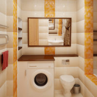 Built-in washing machine in the interior of the bathroom