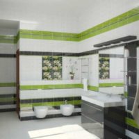 Bright interior of the combined bathroom