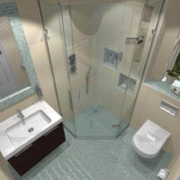 Bagno combinato con doccia in vetro