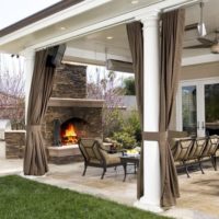 Classic fireplace in the terrace