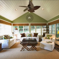 Chalet-style villa porch interior