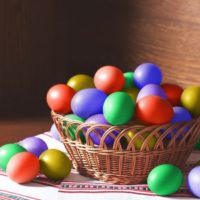 Easter eggs in a basket