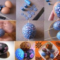 Sequenza di decorazione di uova di Pasqua