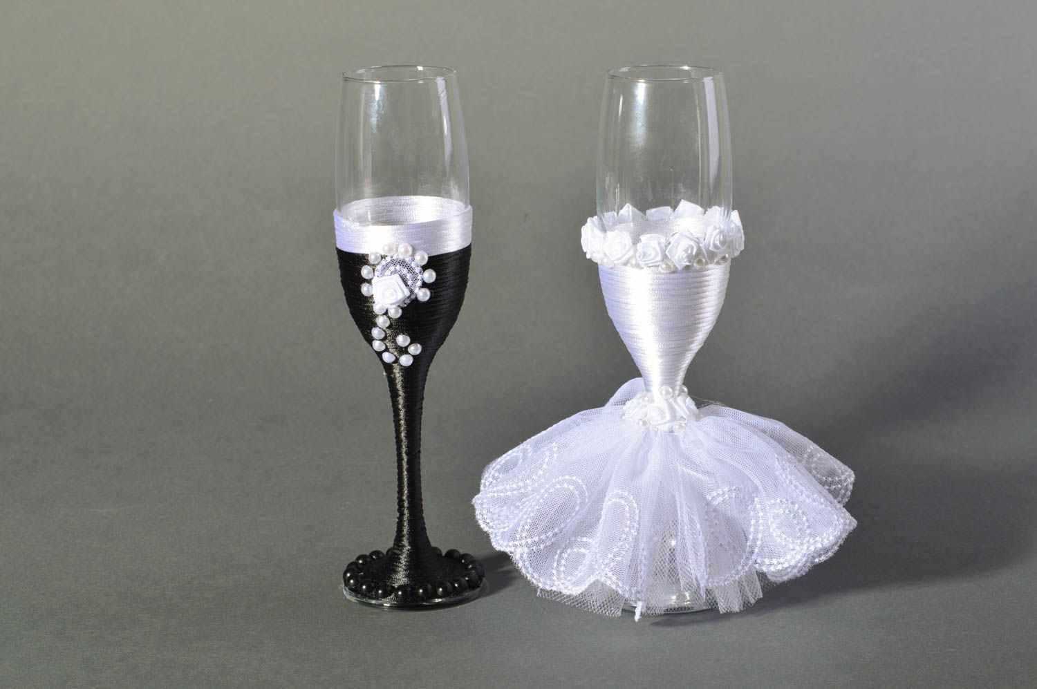 ideja lijepog ukrasa dekor vjenčanih čaša