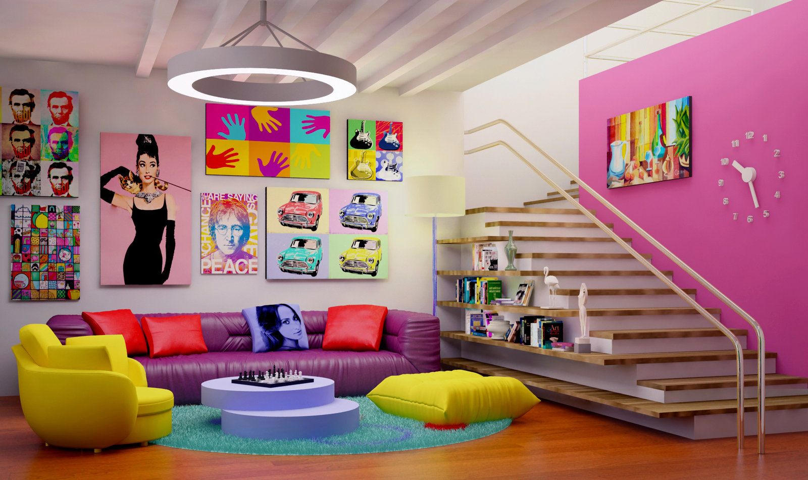 un exemple d'un beau design d'une maison dans le style du pop art