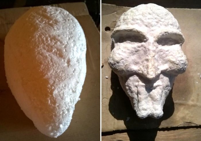 DIY papier mache mask for room decoration