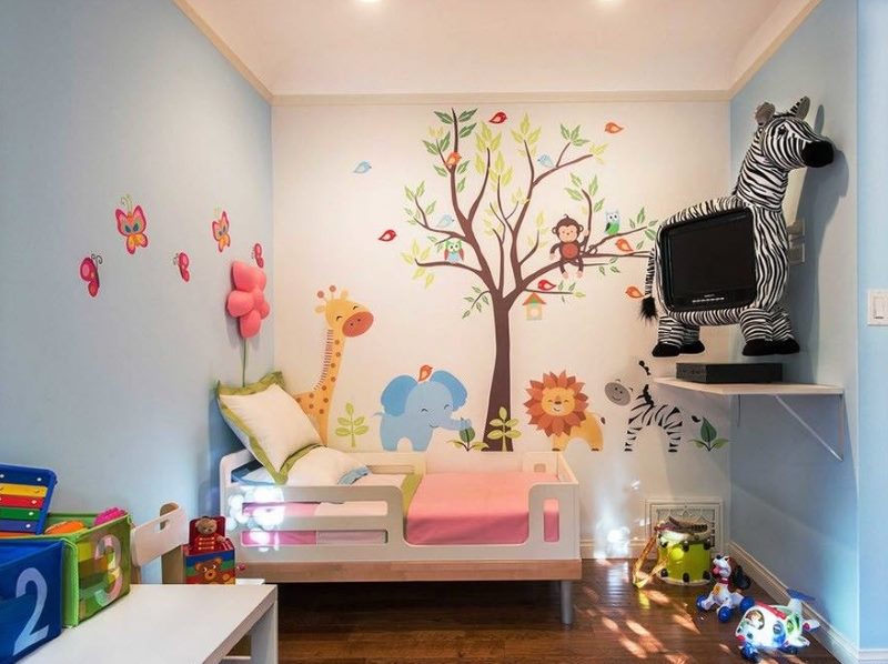 Dječja soba s vinilnim zidnim naljepnicama