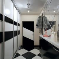 Black and white colors in the design of the hallway