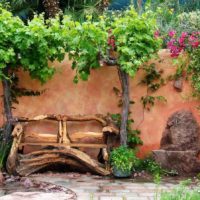 Homemade wooden garden bench