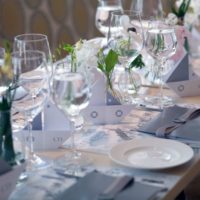 Cutlery in a wedding table setting