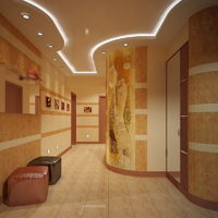 Acrylic stone in the design of the hallway