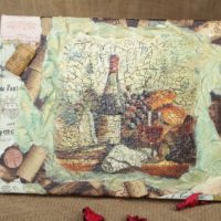 Decoupage decorative panel for room interior