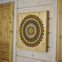 Wooden panel in the interior of a country house