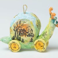 Papier mache snail for interior decoration