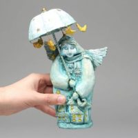 Mesés papier-maché figura belső dekorációhoz