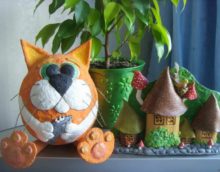 DIY papier-mache dekorációs kompozíció