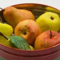 Papier mache fruit for interior decoration