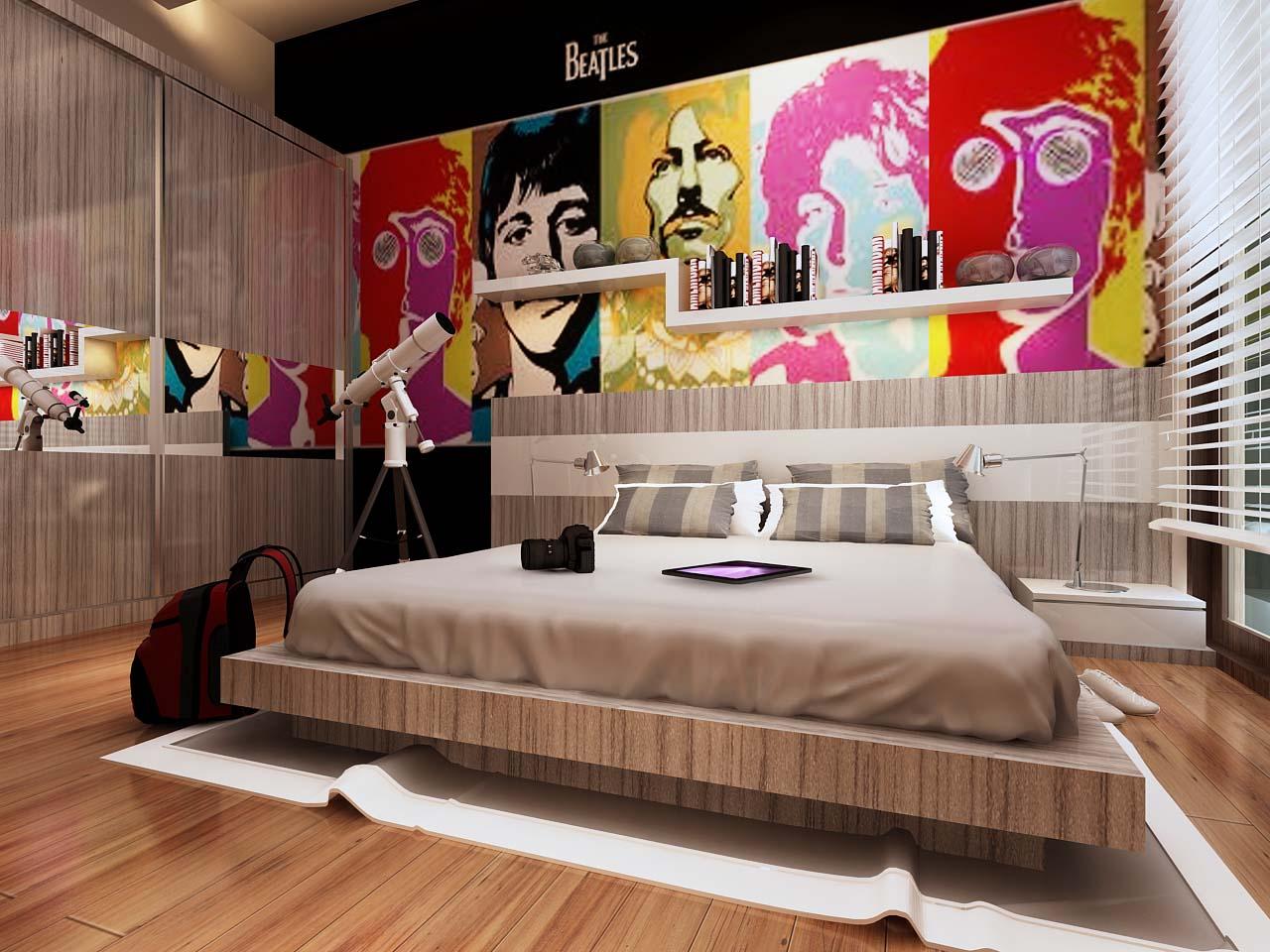 variante du bel intérieur de l'appartement dans le style du pop art