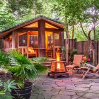 Garden fireplace in the recreation area