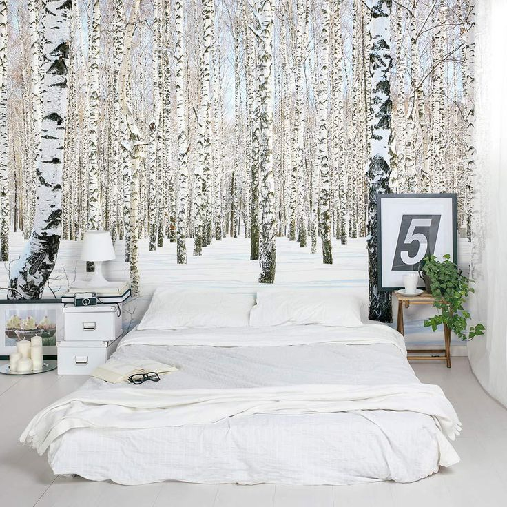 3D foto tapeta s brezama na zidu spavaće sobe