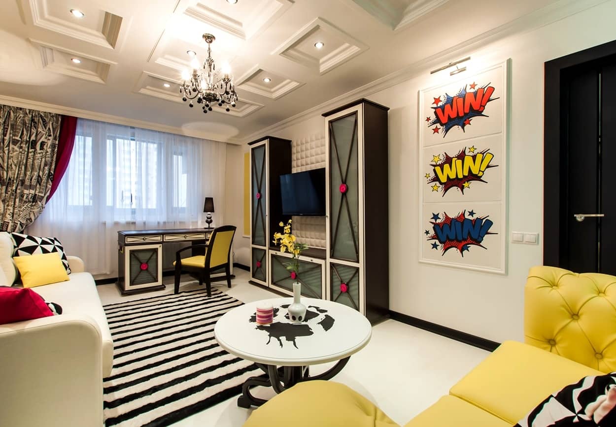 un esempio di brillante design di una casa nello stile della pop art