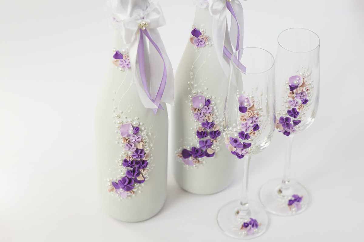 opcija za prekrasan ukras dekor vjenčanih čaša