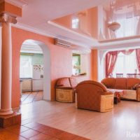 An example of a combination of light peach color in the decor of an apartment photo