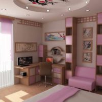 opcija svijetlog interijera spavaće sobe za djevojčicu sliku