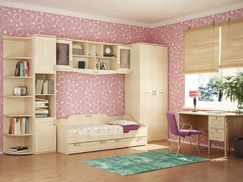 une variante d'une belle conception d'une chambre pour une fille