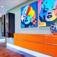 l'idée d'un décor lumineux dans le style du pop art picture