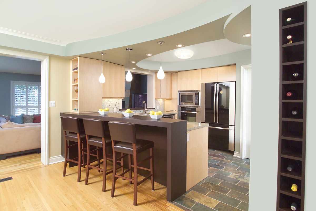 variant of the unusual style of the ceiling in the kitchen