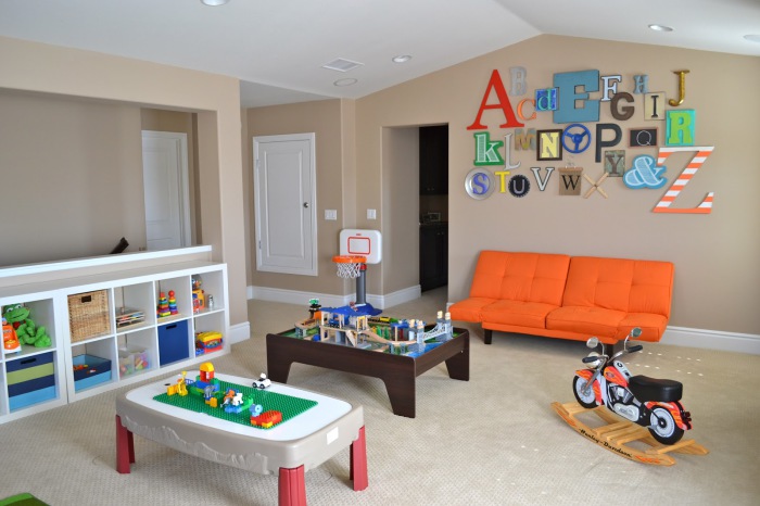 Wall decoration in a children's room with colored letters