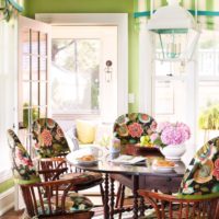 Antique chairs in the interior of the kitchen