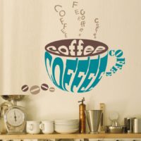 Crtanje na kuhinjskom zidu u obliku šalice kave