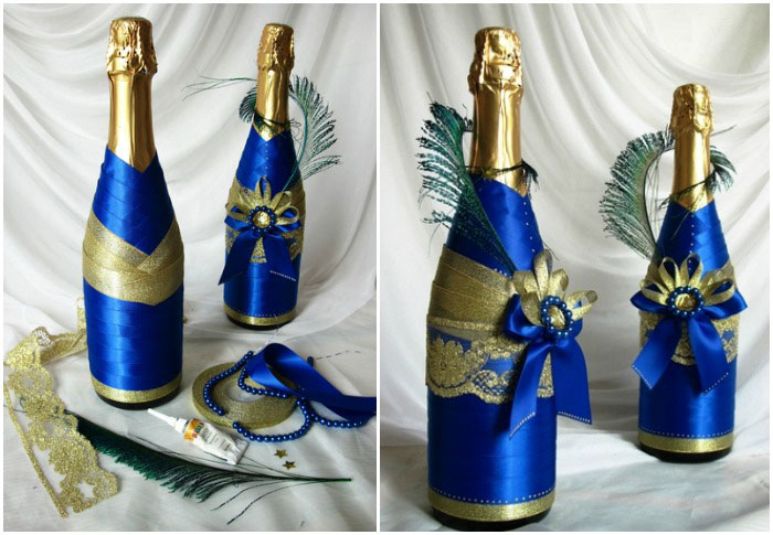 Décor de bouteille de champagne bricolage pour un mariage