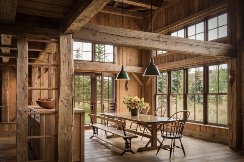 Salon en bois rustique