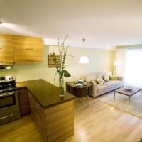 Wooden floor in the kitchen of a residential building