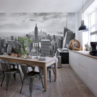 Wall mural kitchen wall design