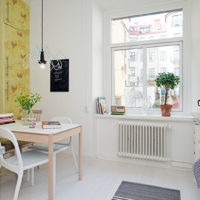 White painted walls in the kitchen