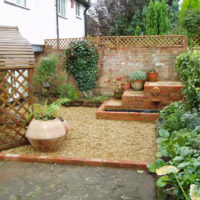 Site with gravel filling in the courtyard of the suburban area