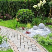 Scenic corner of a small garden of a country house