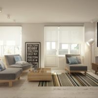 The interior of a studio apartment with an area of ​​40 squares