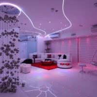 Illuminazione a LED all'interno del soggiorno