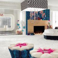 Interior decoration in bright accents