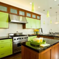 Colore verde nel design della cucina