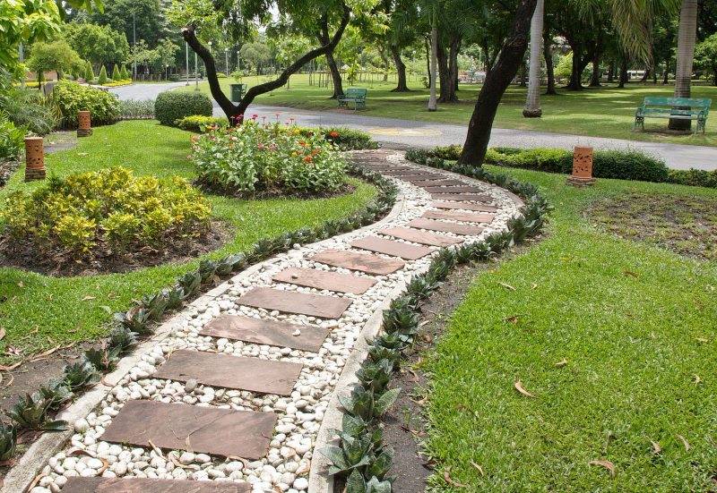 DIY stone and pebble track