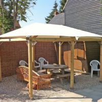 Gravel floor in the garden gazebo