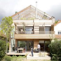 Pergola on the roof of a country house